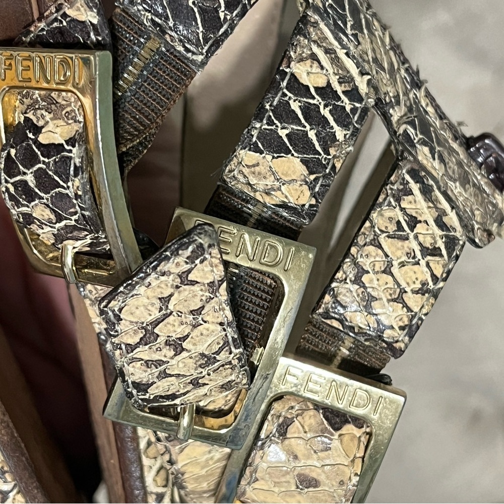 FENDI Snakeskin Python Gladiator Strappy Sandals … - image 6